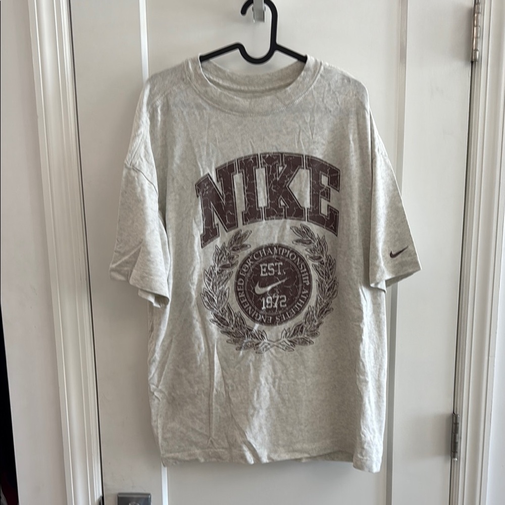 Nike University Heather Gray Oversized Graphic Tee
